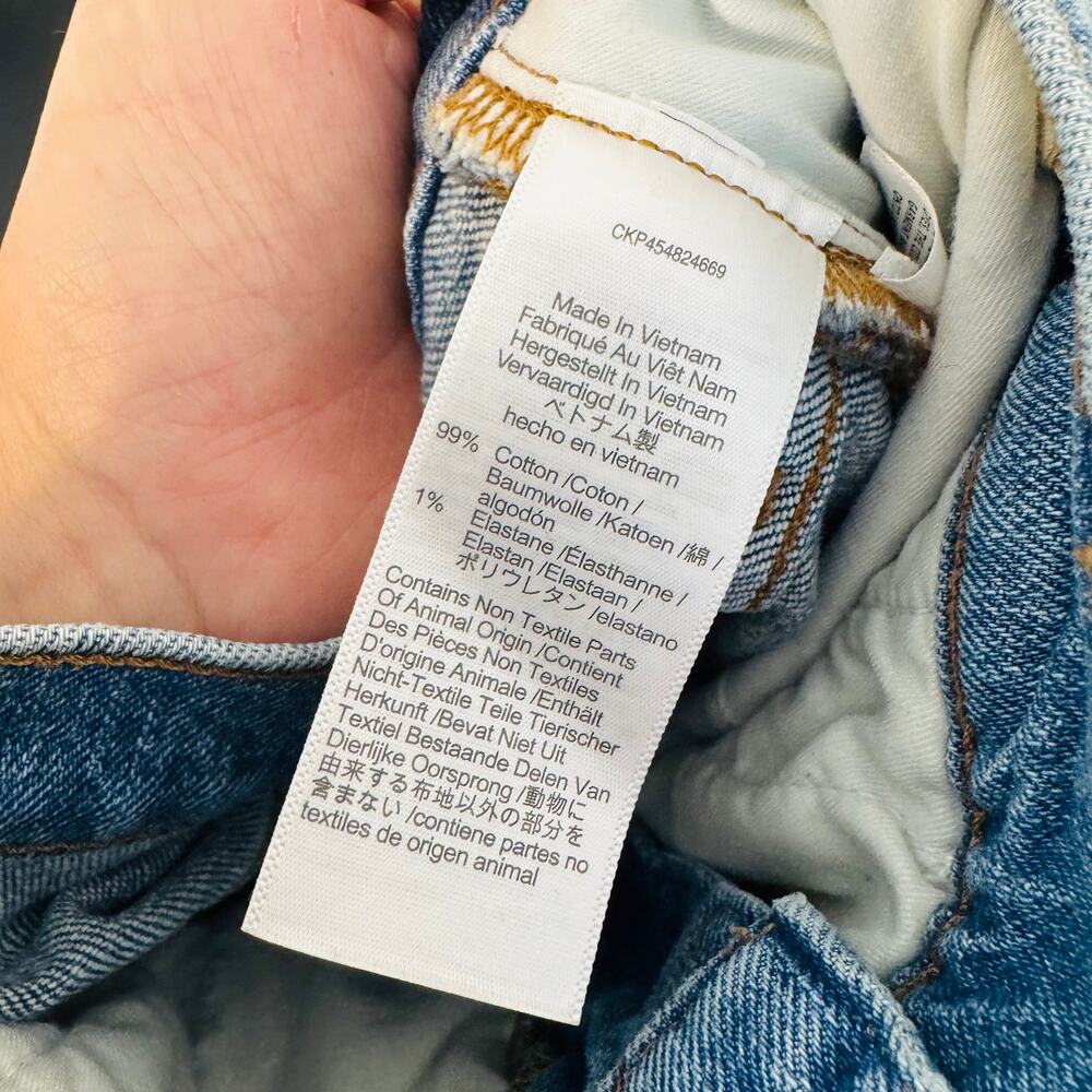 Madewell Medium Wash The Mid-Rise Perfect Vintage Jean Size Raw Hem Size 33 - Picture 12 of 13
